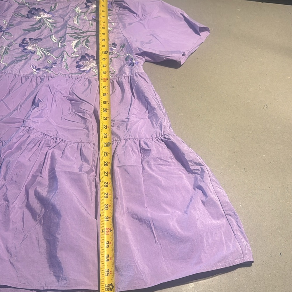 & Other Stories Purple Tiered Puff Sleeve Midi Dress Women’s 12 - Picture 13 of 14